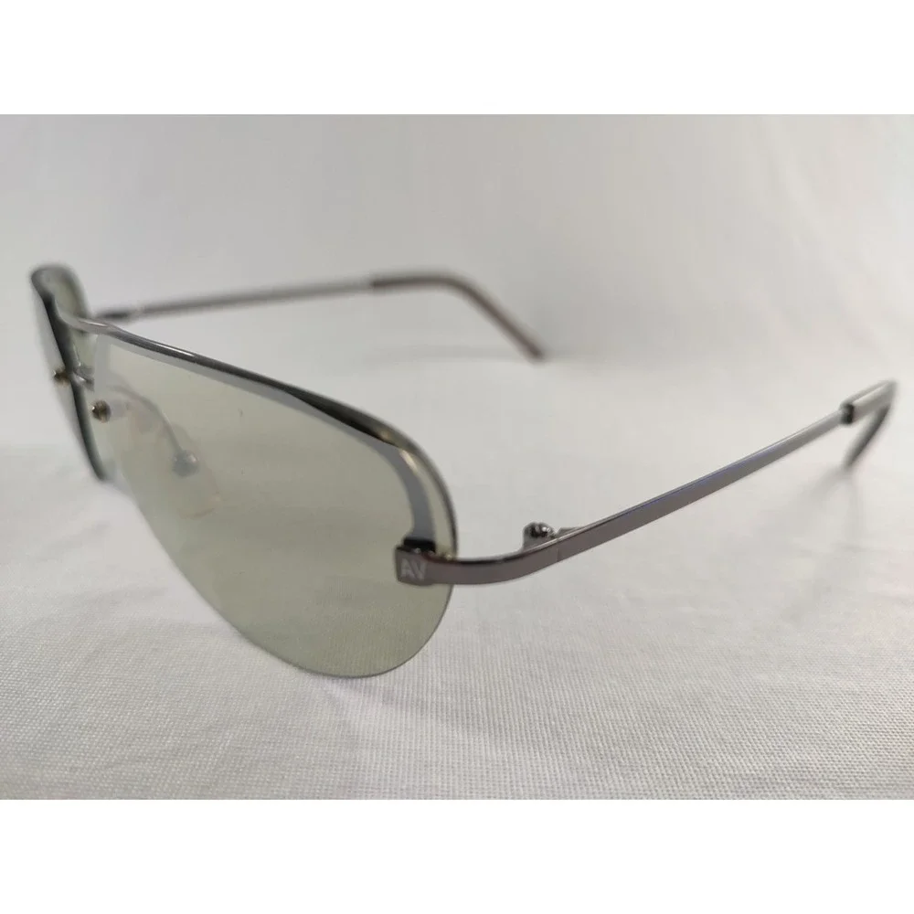 AV by Adrienne Vittadini Sunglasses AV‎ EX#1 Gunmetal Aviator Green Flash 62-13
